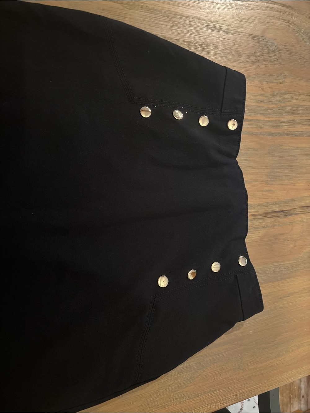 Ann Taylor Black Sailor-Style High-Waist Button Pencil Skirt (25" Length) - Picture 2 of 14